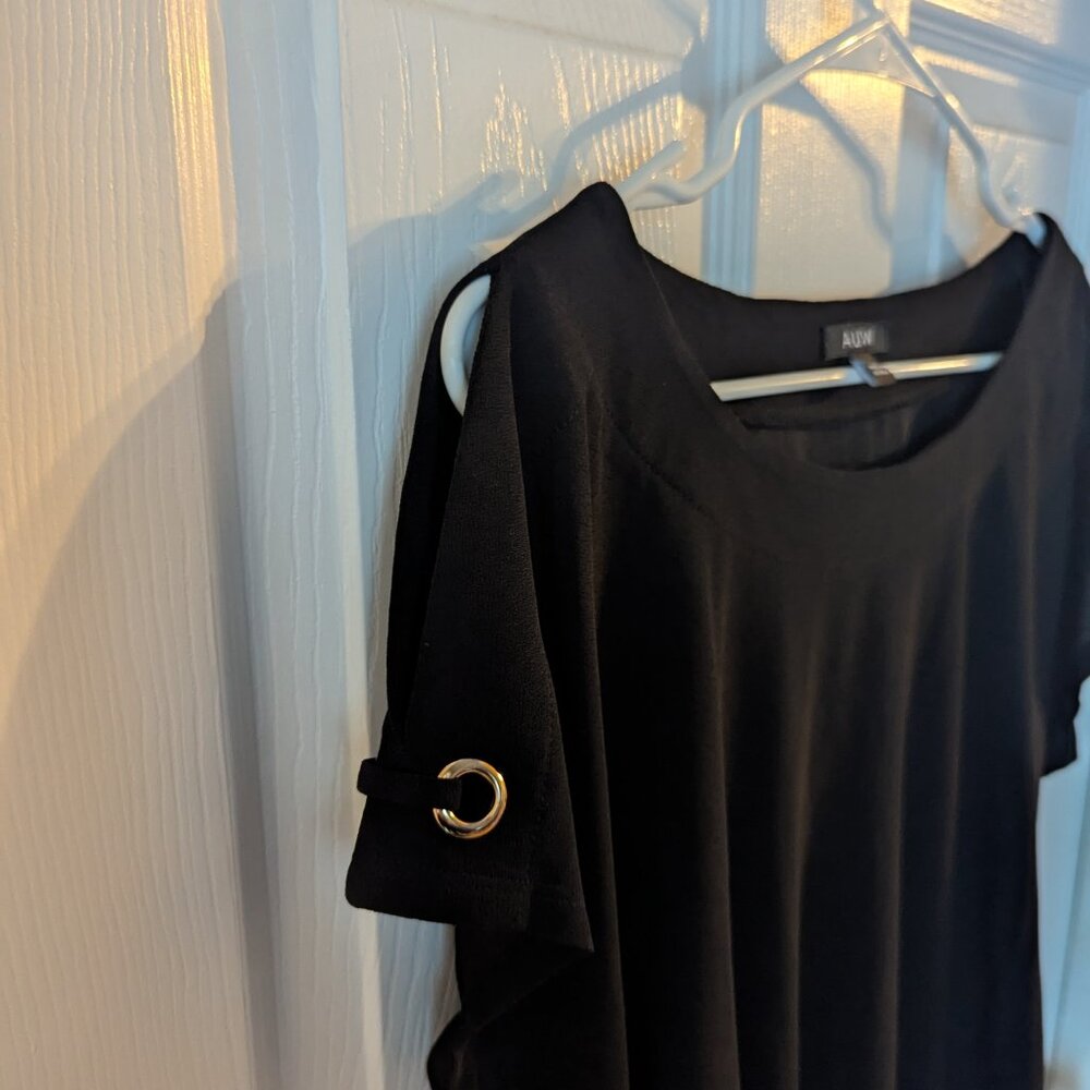 AUW black cold shoulder top - L - Picture 2 of 5